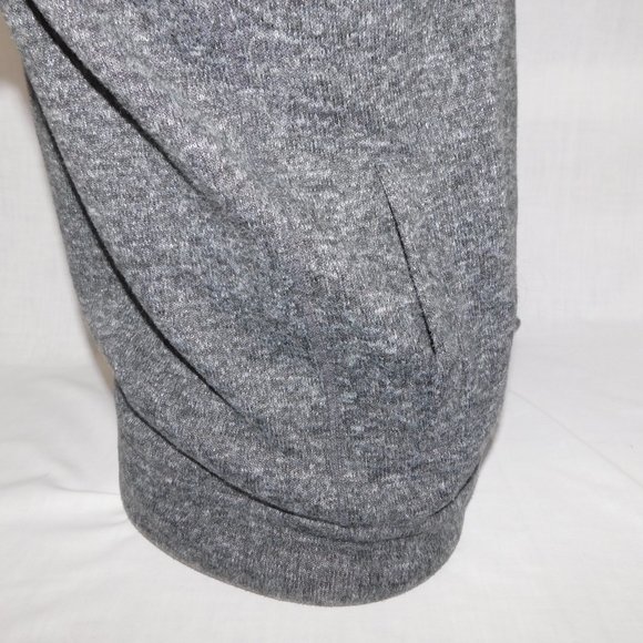 ROOTS Mens M Gray Salt & Pepper 1/4 Zip Fleece Lined Pullover Sweater Spellout - Picture 7 of 13